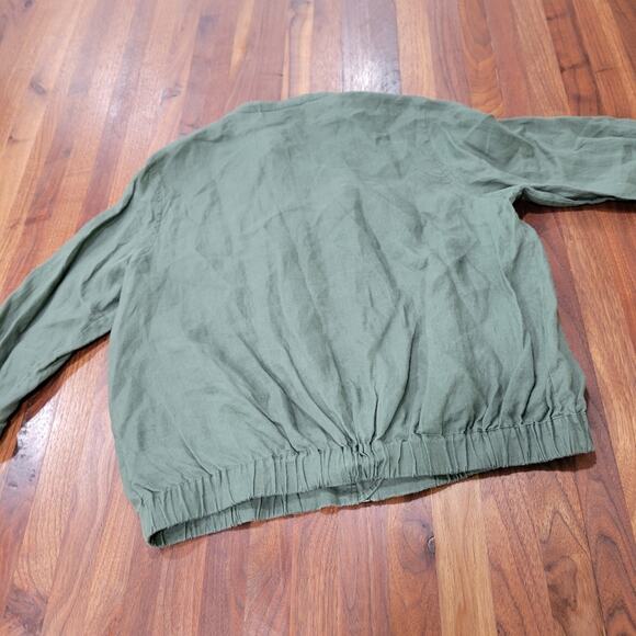 Cynthia Rowley 100% Linen Bomer Jacket Zip Front Size Small - Picture 2 of 11